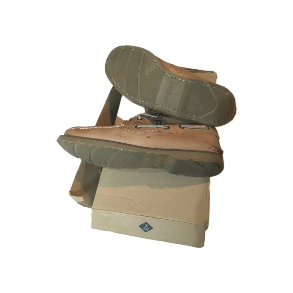 Pre-own‎ SPERRY Top Sider Tan LEATHER Boat Shoe (No Box) Size 9.5M, Men